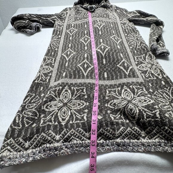 FREE PEOPLE Women Kai Tapestry Cardigan Tassel Tie Front Sz L Taupe Boho 46-14 - Picture 16 of 16